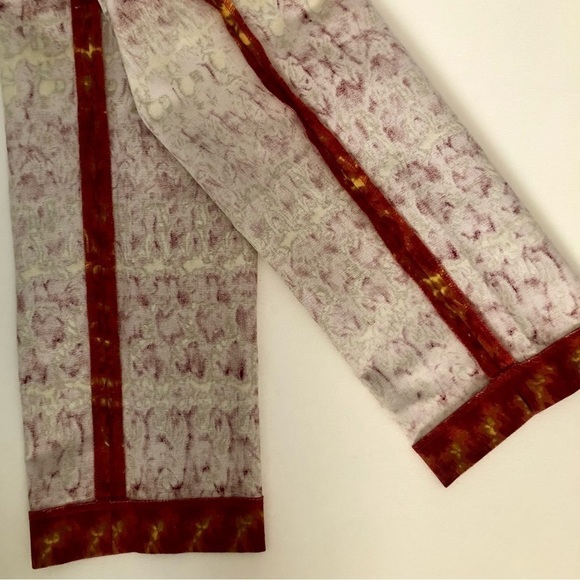 Lafayette New York Womens Pant size 2 Boho Chic Tie Dye Red luxury cotton - Picture 9 of 11